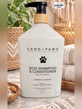 Sand And Fog + Paws Large Dog Shampoo & Conditioner Oatmeal Almond 32 Oz